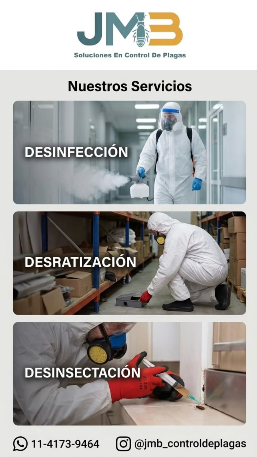 JMB Control de Plagas · Servicios